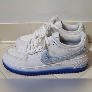 Nike Air Force 1 Low Shadow Chenille Swoosh Blue Tint  Women's Size 9.5